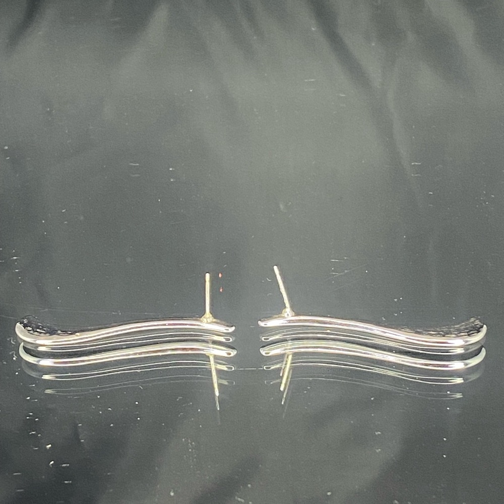 Silver colored earrings